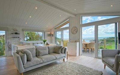 Inside a Luxury lodge at Mossyard Caravan Park